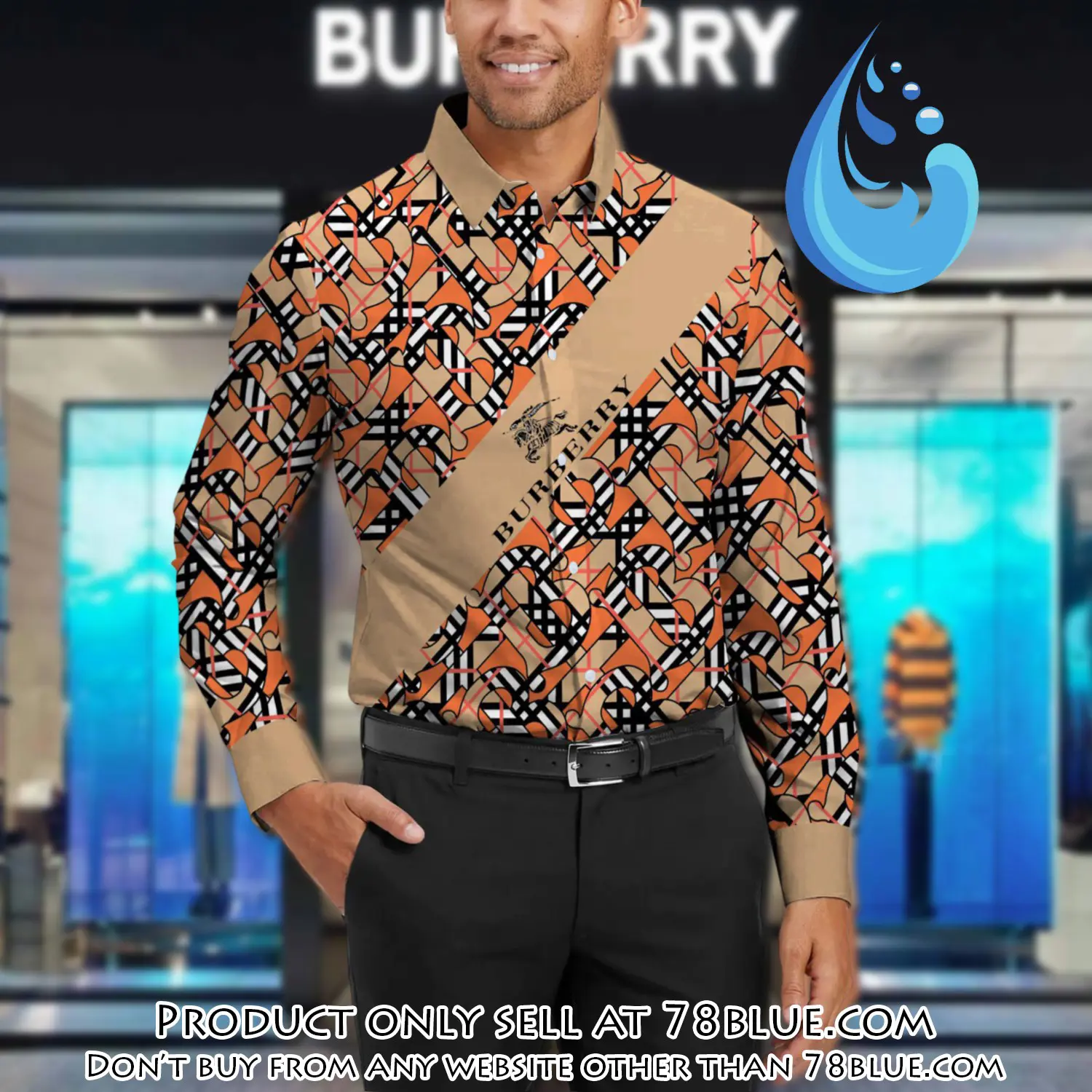 Burberry long sleeves button down shirt for elegant men lsb1017 78b1717920